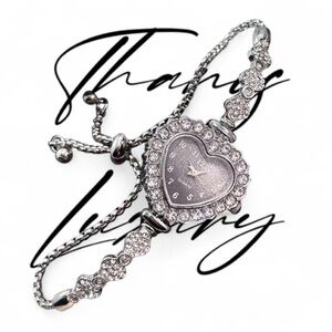 Silver Heart Watch Set